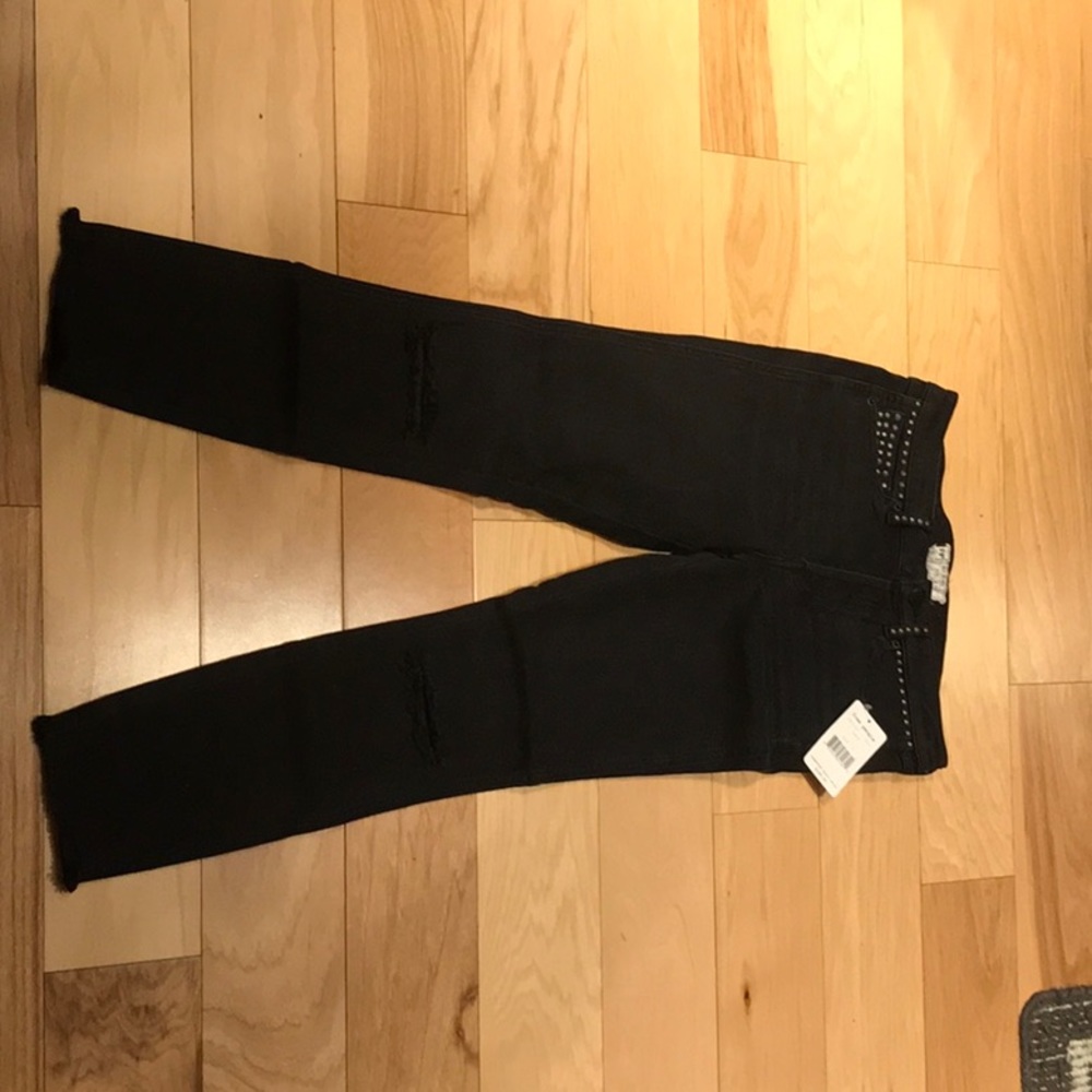 Free People High Rise Busted Knee Skinny Jeans